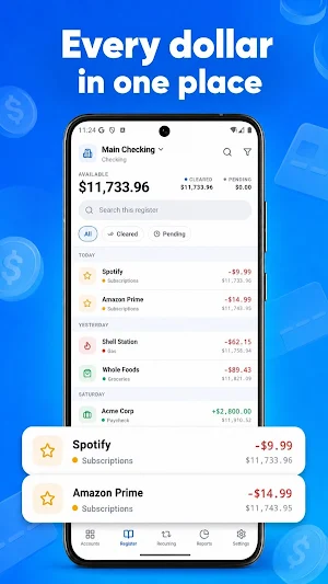 Checkbook Register: LedgerFlow Screenshot 1