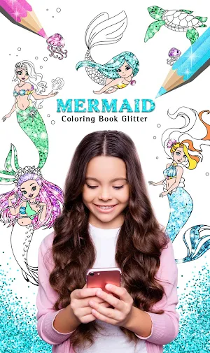 Mermaid Coloring Book Glitter Screenshot 0