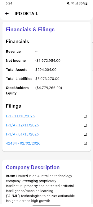IPO Watch Screenshot 2