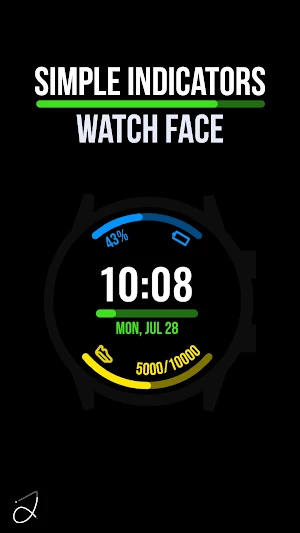 Simple Indicators Watch Face Screenshot 0