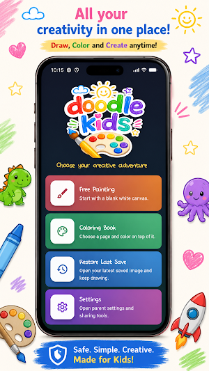 Doodle Kids Safe Drawing Pad Screenshot 1