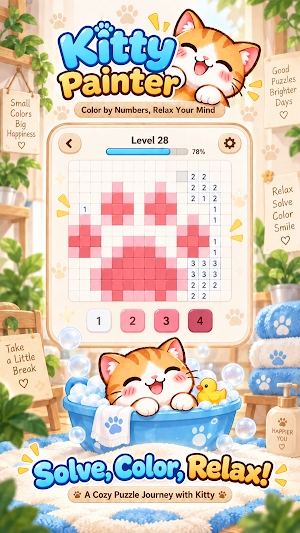 Kitty Painter: Logic Puzzle Screenshot 1