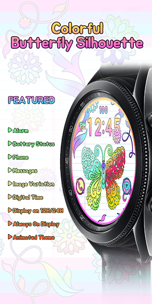 Colorful Butterfly_Watchface Screenshot 3