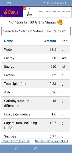 Fruits Nutrition Screenshot 2