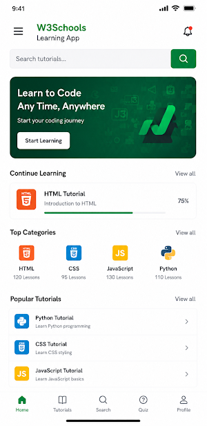 w3 Schools app Screenshot 3