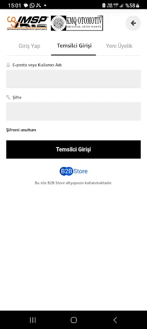 KMQ Otomotiv B2B Screenshot 1