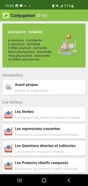 Conjugaison Française Lingala Screenshot 0