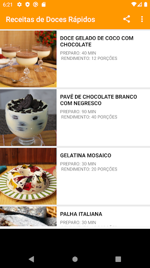 Receitas de Doces Rápidos Screenshot 2