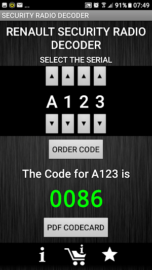 Fits Renault Radio Code Decoder Screenshot 1