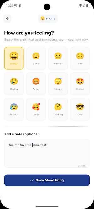 Daily Mood Emoji Logger screenshot 2