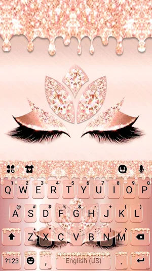 Rose Gold Drop Princess Keyboard Theme Screenshot 0