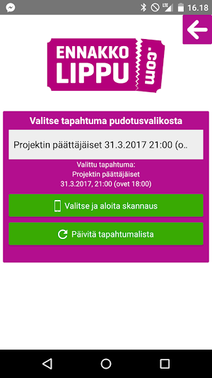 Ennakkolippu.com Tarkastus Screenshot 0