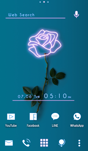 Stylish Wallpaper Neon Rose Theme Screenshot 0