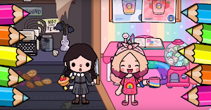 Toca Wednesday Boca Coloring Screenshot 1
