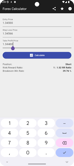 Forex Calculator - Trader plan Screenshot 2