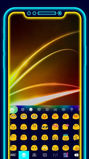 Super Neon 3d Keyboard Theme Screenshot 1