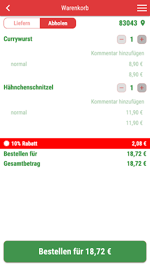 Lieferservice Chili-Pizza Screenshot 1