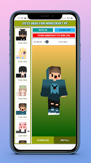 Cute Skin for Minecraft PE Screenshot 3