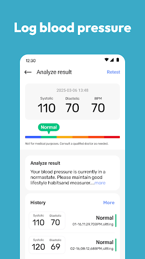 Blood Pressure App Screenshot 1