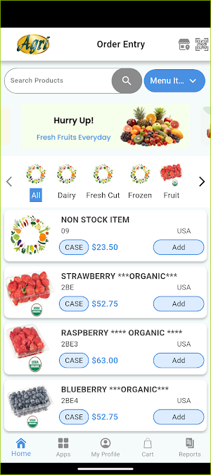 Agri Exotic Ordering Screenshot 1