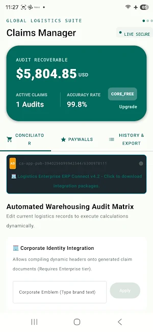 Logistics Claims Manager Screenshot 1