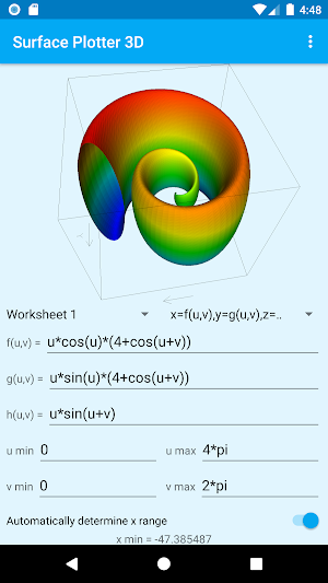 Surface Plotter 3D (Graph Plotter) Screenshot 0