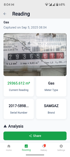 Meter Reader Screenshot 2
