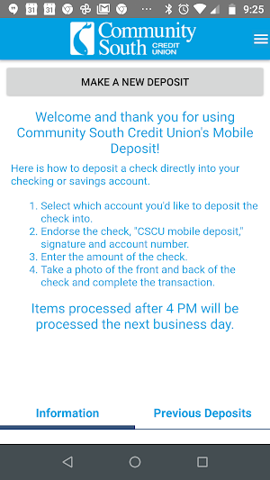 CS Remote Deposit Screenshot 1