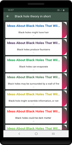 Black hole theory - Summury Screenshot 0