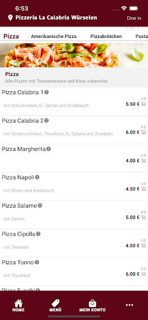 Pizzeria La Calabria Würselen Screenshot 2