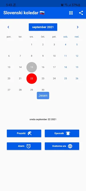 Slovenski koledar 2022 Screenshot 0