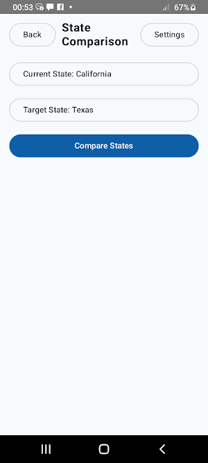 Cost of Living USA Screenshot 1