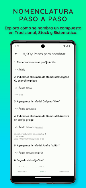 Nomenclatura y Fórmula Química Screenshot 2