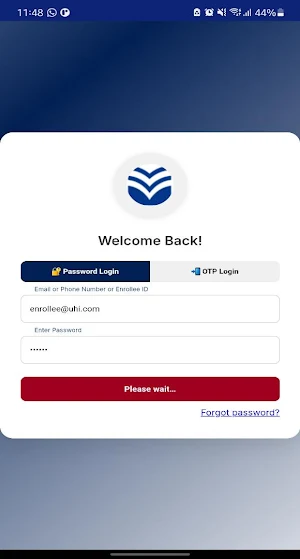 UHI Enrollee App Screenshot 0