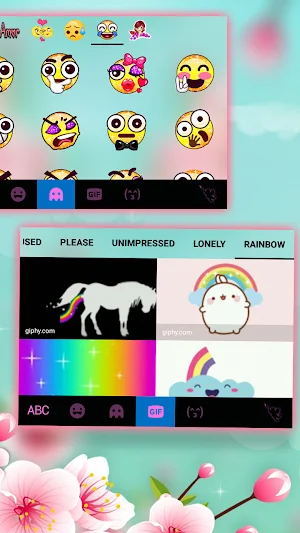 Pink Blossoms Keyboard Background Screenshot 3