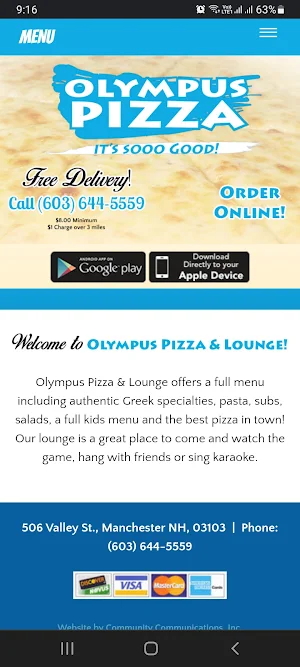 Olympus Pizza Screenshot 1