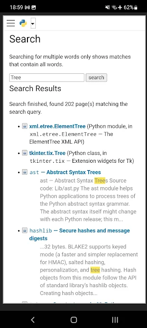 Python 3.11.1 offline docs Screenshot 0