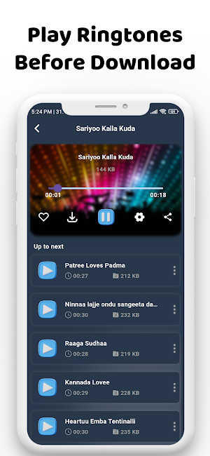 Kannada Song Ringtone App Screenshot 1