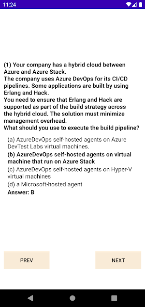 Exam AZ-400 Practice Question Screenshot 2
