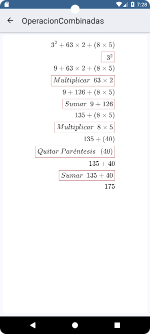 Operaciones Combinadas Screenshot 2
