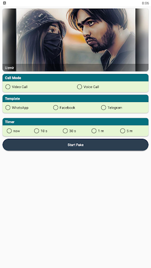 Узмир фальшивый видеозвонок Screenshot 0