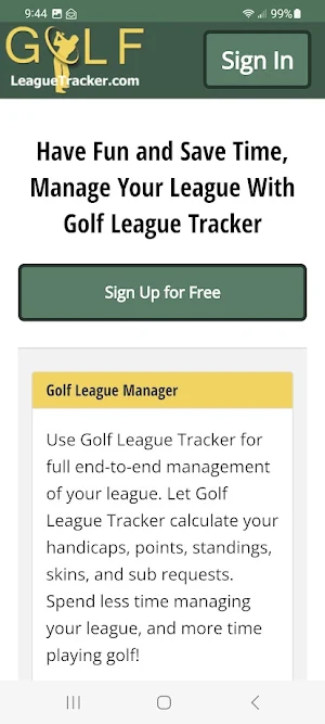 Golf League Tracker PWA Screenshot 1