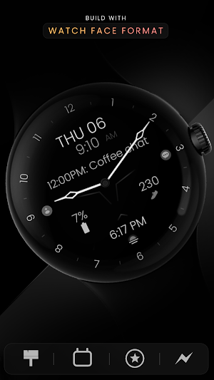 Minimal Black v30 Watch Face Screenshot 2