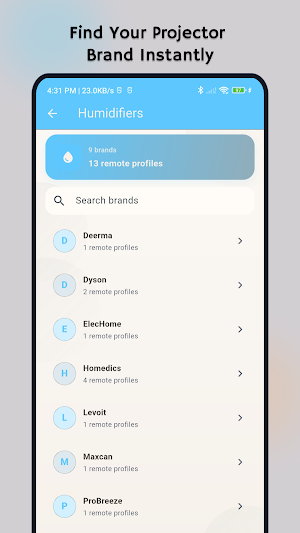 Humidifier Remote Control Screenshot 1