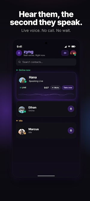 Zyng - Live Walkie Talkie Screenshot 1