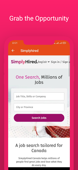 Canada jobs Hub Screenshot 2