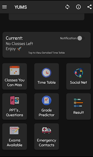 YUMS - Class Alerts, Bunk Calc Screenshot 1