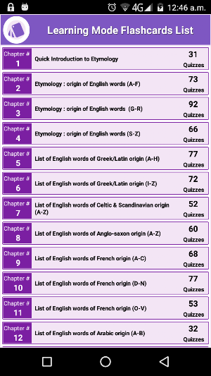 Etymology: Get the History of +1200 English Words Screenshot 0