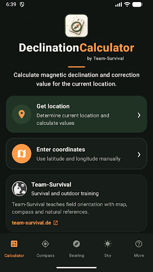 Compass Declination Bearings Screenshot 0