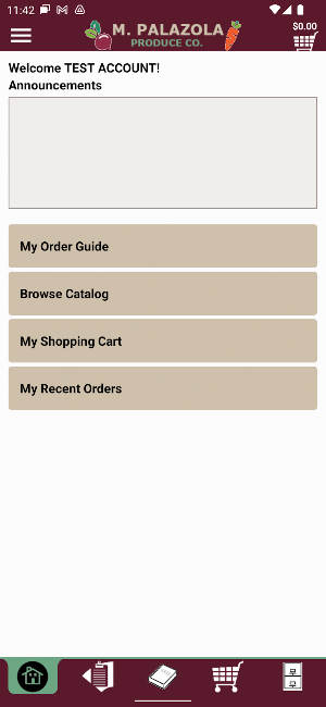 M Palazola Mobile Ordering Screenshot 0